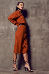 Dropped Shoulder Wrap Dress